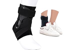 CHLFFUA Ankle Support Brace with Side Stabilizers and Cross Auxiliary Fixing Belt Strength Protection for Sports Injury Recovery Ankle Sprain, Arthritis, Strain, Fatigue, Foot Pain Relief 1 Piece (XL)