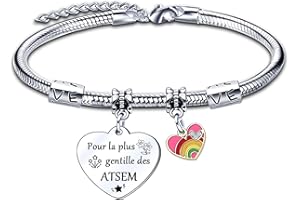 LUODAN Cadeau Atsem Bracelet,Cadeau Maitresse D Ecole Fin D Annee Cadeau Atsem Cadeau Directrice D'école Fin D'année Cadeau Assistante Maternelle Cadeau Maître D'école Fin D'année Idée