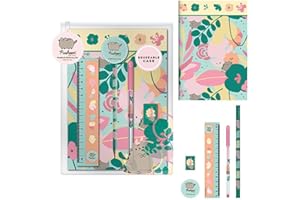 Grindstore Set regalo Pusheen con quaderno A5 e set di cancelleria (design botanico) – Prodotto ufficiale