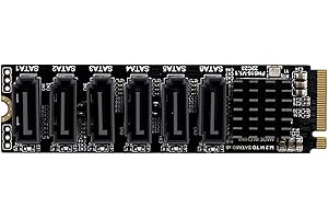 WANGCL NVME to SATA Adapter M.2 to SATA Converter 6Port With Aluminium Radiator Support PM Function