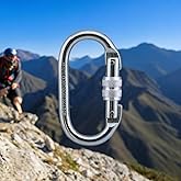 Badem10 Oval Karabina Kilitli 10 mm Kanca Paslanmaz &Ccedil;elik Kilit Tırmanma Kamp Ekipman Tırmanış İp Askı Kilid