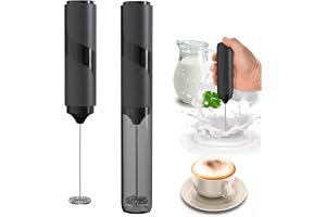 Elektrisk mjölkskummare, mjölkskummare | One-Touch mjölkskummare stav & mini mixer, BPA-fri 304 rostfritt stål (2 AA-batterie