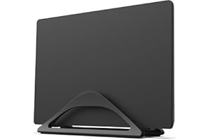 HumanCentric Pionowy stojak na laptopa na biurko (matowy czarny) | Regulowany uchwyt do dokowania Apple MacBook, MacBook Pro i innych laptopów do organizacji pracy i biura domowego