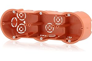 ‎INTRATEC 100% SHOPPING Unterputzdose 3fach Verbindungsdose tiefe Schalterdose Fräsloch Ø 68mm, Höhe 60mm, Orange IP30 650°C für die Geräte Montage, Ohne Schrauben