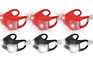 Pumwoy Pack of 6 Silicone Pram Lights (White/Red Light), LED Pram Light with 3 Light Modes, Waterproof LED Silicone Lights, Scooter Light Silicone Buggy Light for Prams, Outdoors, Runners