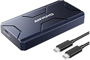 Boîtier SSD M.2 NVMe 40 Gbps, Boîtier SSD ANYOYO PCIe NVMe vers USB C Boîtier SSD, boîtier aluminium Compatible Thunderbolt 3/4 & USB4.0/3.2/3.1/3.0/2.0 pour M & B+M-Key 2280 (TU41-Argent) (TU41-Gray)