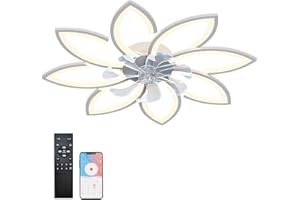 RRBEST LED Lampadario Ventilatore da Soffitto,Moderno Dimmable Ventilatori, Ventilatore da Soffitto con Luce e Telecomando,per Illuminazione Interna del Soggiorno Della Camera da Letto