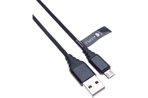 Keple Câble Micro USB Chargement Rapide Chargeur de Données en Nylon Compatible avec Game Controllers PlayStation PS4, PS3 / Xbox One, One S, One X, Elite Contrôleur | USB B Haute Vitesse (1m)