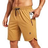 Rane Sports Men's Sports Shorts Lightweight Running Shorts with Zipper Pocket Quick Dry Workout Pants with Elastic Waist