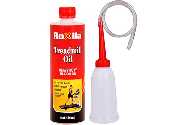 Roxila Pure Silicone Treadmill Lubricant Oil 150 ml High Viscosity Belt Lubricant with Easy Dispenser Reduces Noise & Friction Extends Motor & Belt Life Compatible with All Treadmills