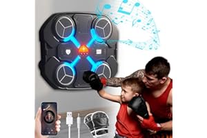 ZOYDP Music Boxing Machine Bambini, Macchina da Boxe Musicale Intelligente, 3 velocità Boxe Musicale da Parete, con Guanto da Boxe e Effetti di Luce Ritmici, per Allenamento a Casa dei Bambini Adulti