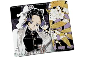 JUSONGKWCP Ghost Killing PU Leder Geldbörse | Stilvolle Bifold Kartenhalter Geldbörse Mit Reißverschluss Münztasche | Multicard Wallets Münzgeldbörse Für Bargeld, Münzen, Karten (Mehrfarbig-1)