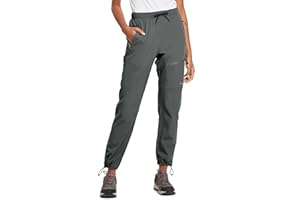 baleaf Damskie spodnie turystyczne szybkoschnące lekkie wodoodporne spodnie cargo z elastyczną talią na wszystkie pory roku