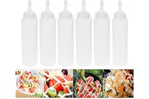 GIAEYHM 6pcs 8oz Squeeze Condiment Bottles with Cap Seasoning Dispensers 230ml