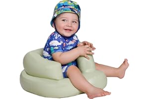 MATISSA Sit Me Up Baby Seat Inflatable Baby Chair Sit Me Up Support Seat for 3 Months Inflatable Blow Up Chair Style Sofa Ring (Green)