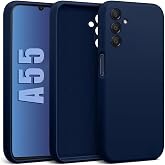 CONSTRAIN Camera Protected Shock Absorbing Silicone Case with Velvet Inner Surface Compatible with Samsung Galaxy A55 &ndash; Navy Blue