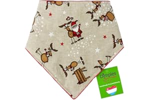 Dimples Hundehalstuch - Weihnachten Weihnachtsmann Party - Halstuch für kleine mittlere und Grosse Hunde Welpen und Katzen - Hunde Handgemachtes Hunde Accessoire 60cm