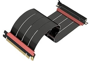 LINKUP - AVA5 PCIE 5.0 Riser Cable | RTX5090 RX9070 GPU Ready | x16 128GB/s Speed | Compatible with PCIe 4.0 & WRX80/WRX90E | Straight, Black 25cm