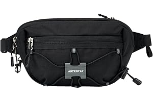 Waterfly Bum Bag Fanny Pack: Waist Packs with Adjustable Belt Crossbody Chest Bag with RFID Blocking Anti-Theft or Women Men Travel Running Walking Hiking Everyday Use, Black