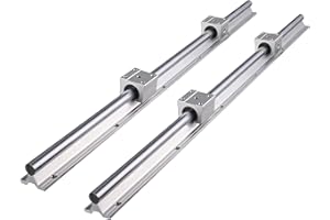 CNCYEAH 2Pcs Linear Rail Guide SBR20-1000mm Linear Slide Rail Shaft With 4 Pcs SBR20UU Motion Slide Rail Guide Bearing Block Kit for DIY CNC Routers, Mills, Lathes