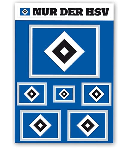 HSV Aufkleber 3D-Sticker 3er-Set Raute - Hamburger SV Fan Artikel