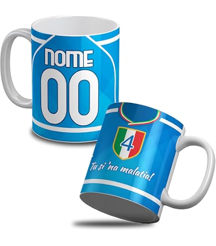 Tazza Napoli Personalizzata Per Tifosi - 325ml Ceramica - Regalo Compleanno, Natale, Festa Del Papà