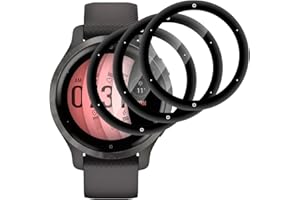 Beukei Screen Protector for Garmin Venu 2s, 3 Pack Tempered Glass[Case Friendly][Support Fingerprint Sensor][3D Curved][9H Hardness] Film