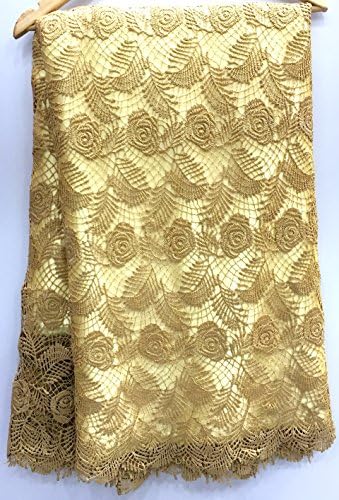 Super Lace Guipure Lace Embroidery African African Superb Quality Iron-on fabric 5 Yards Cotton