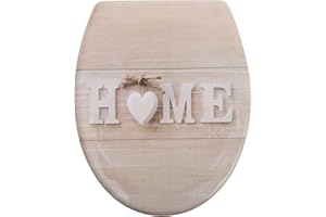 Yelcona WC-Sitz Duroplast,max. Belastung der Klobrille 150 kg Toilettensitz mit Absenkautomatik und Schnellverschluss für die einfache Reinigung, (Home)