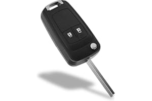 ONSOLO Car Key Fob Case Remote Control Replacements for Filp Floding Compatible for Opel Vauxhall Astra J Insignia Meriva Zafira B Car Key Shell 2 Button Vauxhall Insignia Key Fob Black 1pcs (2 Button)