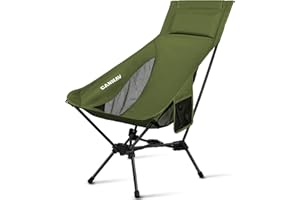 CANWAY Faltbarer Campingstuhl，Ultraleicht Tragbare Campingstuhl, Kleines Packmaß Stuhl mit Tragfähigkeit 180KG Tragkraft，klappstuhl,Strandstuhl