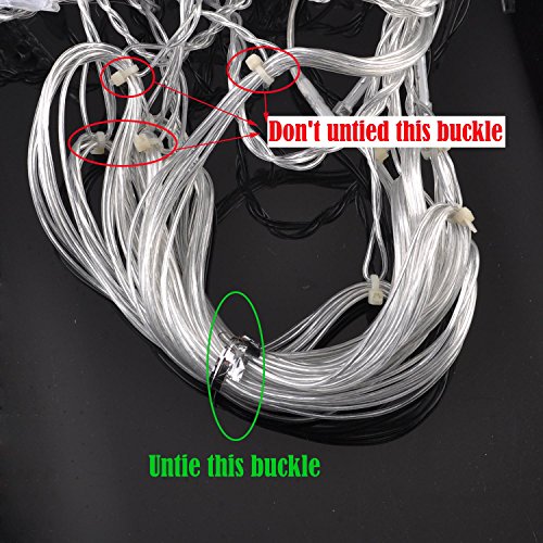 Homedecoam LED Sternenvorhang mit 138 LED-Lichter AC 220V 200cmx 60cm/ 200cmx 100cm Weihnachtlicher Lichtervorhang Lichterkette Stern Weihnachtsdekoration Dekoleuchte Dekolicht Bunt - 7