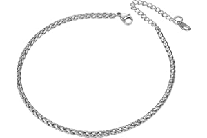 Richsteel Cavigliera per Donna Cavigliera Estiva Catena Cubana Catena Figaro Cavigliera Regolabile Gioielli Piede Cavigliera da Spiaggia Estiva Catena di Grano con Confezione Regalo