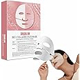 Parlberd 5Pcs Bio Collagen Face Mask Real Deep Hydration Set, Pore Minimizing, Pure Collagen Films Deep Hydrating Firming Overnight Hydrogel Mask, Hydrating Anti Wrinkle Lifting Mask