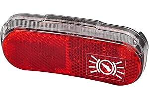 nean Bicicleta LED dínamo luz Trasera con indicador de Freno, Reflector, luz de estacionamiento con aprobación StVZO, Reflector de 5 candelas, luz Trasera con luz de Freno, Rojo