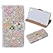 Produktbild EVTECH (TM) für [Sony Xperia Z1 L39h] Blumenkrone Bling Kristallfunkeln -Buch-Art-Folio-PU-Leder-Mappen-Kasten mit Handtasche Telefon-Halter & Karten-Slots