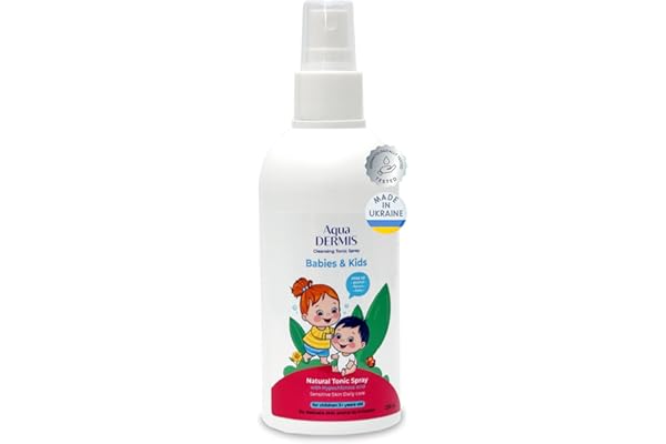 AquaDERMIS Spray Tónico Natural para Bebés y Niños, Piel Sensible, con Ácido Hipocloroso, Sin Alcohol, 250ml