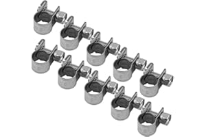 TOPINCN 10Pcs/Set Hose Clamps Stainless Steel Heavy Duty T-Bolt Mini Fuel Line Pipe Clips 6Mm-20Mm Optional Size for Plumbing (7-9Mm)