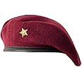 Wan-Sukh Army Style Cap, Rajputana Cap, Men Wool Beret Star Size 7-8 Regular Size (Pack of 1)