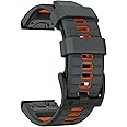 MYSNBKN 22mm Quick Fit Strap for Fenix 8 47mm/Fenix 7 Pro/Fenix 7/Fenix 6 Pro/Fenix 6/Fenix 5/Fenix E/EPIX 2, Soft Silicone Replacement Band for Forerunner 935/945/955/745/Approach S60/S62