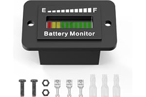 OBDResource LED-Batterieanzeige, 12V 24V 36V 48V 60V 72V Spannung kompatible Batterie-Kraftstoff-Anzeige für Golf Cart ClubCar EZGO Elektrofahrzeug Stapelmaschine Motorrad