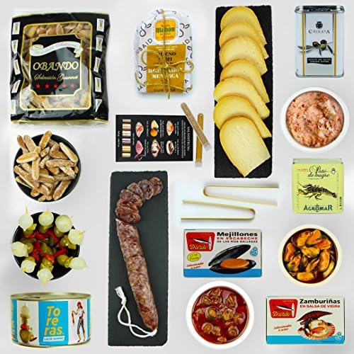 "MADE FOR SHARING" GIFT BOX · EMBLEMATIC SPANISH TAPAS · FANCY PACKAGE &amp; BAMBOO TONGS INCLUDED