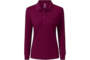 AjezMax Damen Poloshirt Baumwolle Golf Wintershirt Langarm Oberteile Sports Training Polo mit Kragen