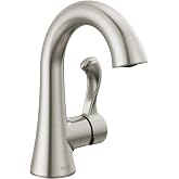 Delta Faucet Esato Tek Delikli Banyo Bataryası Fır&ccedil;alanmış Nikel, Tek Kulplu Banyo Bataryası, Banyo Lavabo Bataryası, Tahliye
