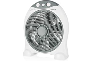 Orbegozo BF 1030, Ventilador de suelo, 45 W, 3 velocidades de ventilación, temporizador hasta 2 horas, dispositivo de seguridad antivuelco, asa para transporte, 30 cm diámetro, color blanco
