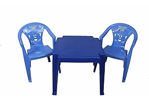 A406 Kids Childrens Plastic Garden or Inside table and chairs set for Boys and Girls Red Blue Green Pink