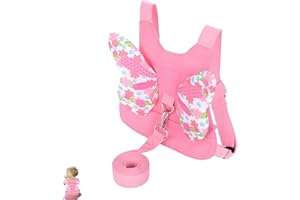 SYYLQYR 1PCS Toddler Reins, Baby Reins, Baby Walking Harness with Adjustable Safety Belt Pink Butterfly Wings Design Prevent Children from Getting Lost for Toddlers Girls Boys Easy to Use