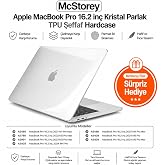 McStorey MacBook Pro 16.2 İn&ccedil; Kılıf A2485 A2780 A2991 A3403 A3186 A3428 A3429 Uyumlu Kristal Parlak Şeffaf Sert Kapak İnce Ha