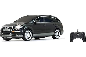 JAMARA 400080 - Auto Audi Q7 1:24 2,4 GHz - oficjalna licencja, czas jazdy do 1 godziny przy ok. 9 km/h, perfekcyjnie odwzorowane szczegóły, wysoka jakość wykonania, światło LED, czarny