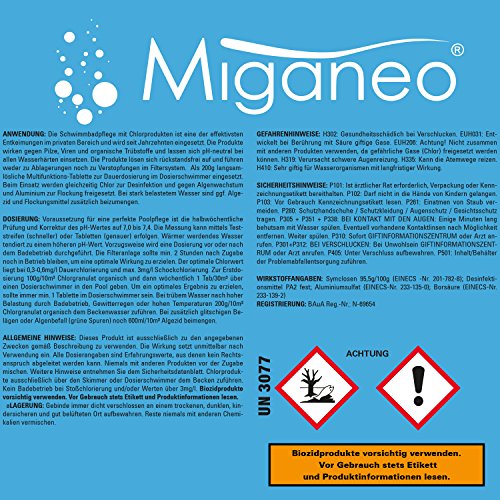 Miganeo® 4 x 5 kg Multitabs 200g, für Pool,5 in 1 Chlor, Ph, Alegezid,Flockung (20 kg) - 5